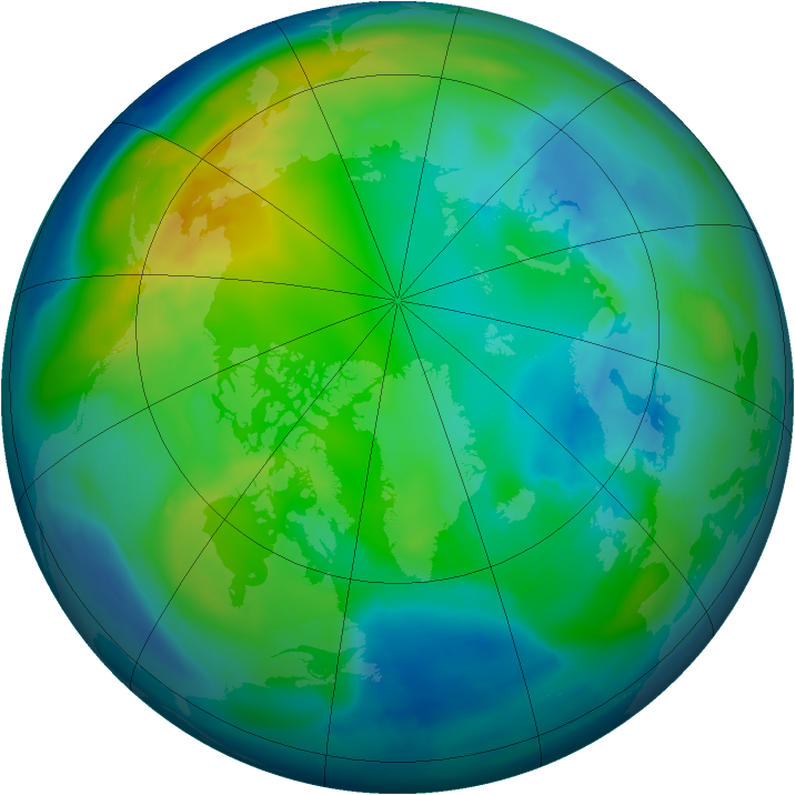 Arctic ozone map for 30 October 2010